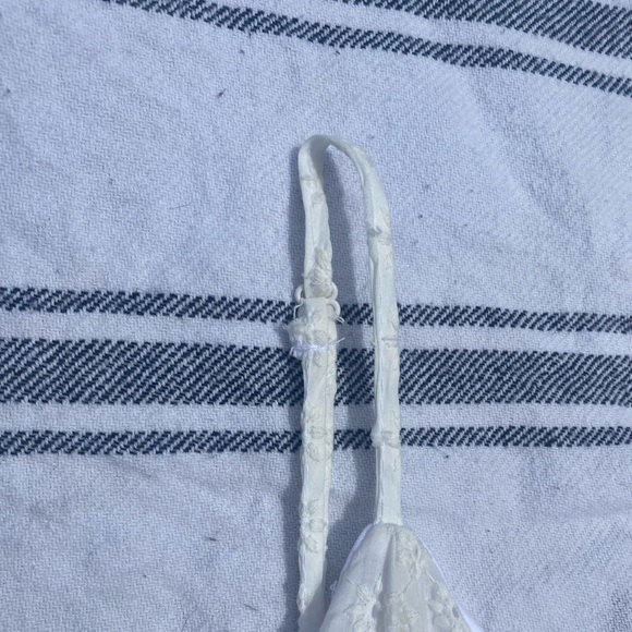 Spaghetti Strap Eyelet Mini Summer Dress White - Picture 7 of 7